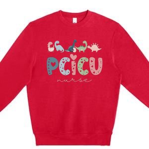 Retro Pcicu Nurse Icu Pediatric Cardiac Tiny Humans Premium Crewneck Sweatshirt