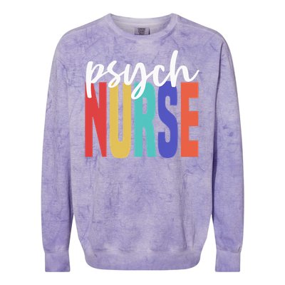 Retro Psych Nurse Psychiatric Nursing Psychology Health RN Colorblast Crewneck Sweatshirt