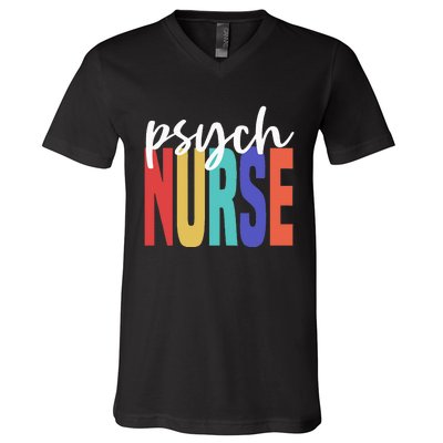 Retro Psych Nurse Psychiatric Nursing Psychology Health RN V-Neck T-Shirt