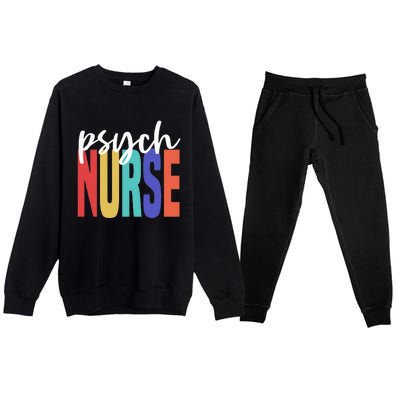 Retro Psych Nurse Psychiatric Nursing Psychology Health RN Premium Crewneck Sweatsuit Set