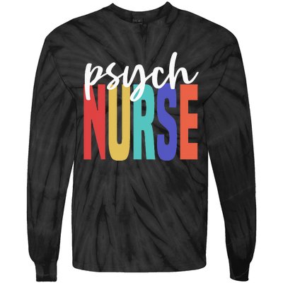 Retro Psych Nurse Psychiatric Nursing Psychology Health RN Tie-Dye Long Sleeve Shirt