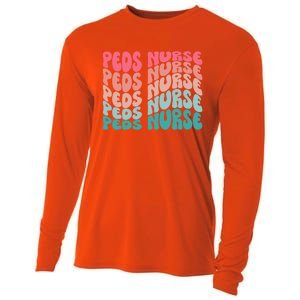 Retro Peds Nurse Pediatric Nurse Peds Rn Pediatrician Cool Gift Cooling Performance Long Sleeve Crew