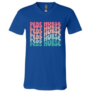 Retro Peds Nurse Pediatric Nurse Peds Rn Pediatrician Cool Gift V-Neck T-Shirt