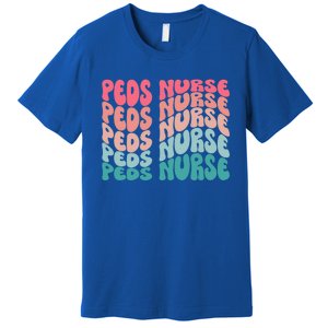 Retro Peds Nurse Pediatric Nurse Peds Rn Pediatrician Cool Gift Premium T-Shirt