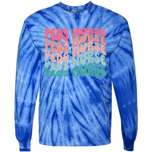 Retro Peds Nurse Pediatric Nurse Peds Rn Pediatrician Cool Gift Tie-Dye Long Sleeve Shirt