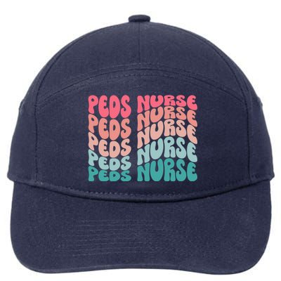 Retro Peds Nurse Pediatric Nurse Peds Rn Pediatrician Cool Gift 7-Panel Snapback Hat