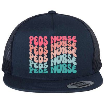 Retro Peds Nurse Pediatric Nurse Peds Rn Pediatrician Cool Gift Flat Bill Trucker Hat