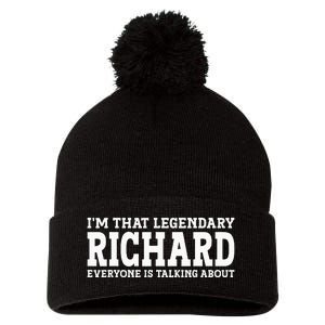 Richard Personal Name Funny Richard Pom Pom 12in Knit Beanie