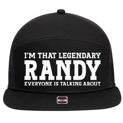 Randy Personal Name Funny Randy 7 Panel Mesh Trucker Snapback Hat