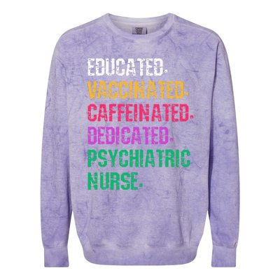 Retro Psych Nurse Psychiatric Nursing Mental Health Nurses Colorblast Crewneck Sweatshirt