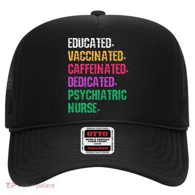 Retro Psych Nurse Psychiatric Nursing Mental Health Nurses High Crown Mesh Back Trucker Hat