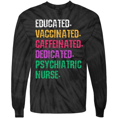 Retro Psych Nurse Psychiatric Nursing Mental Health Nurses Tie-Dye Long Sleeve Shirt