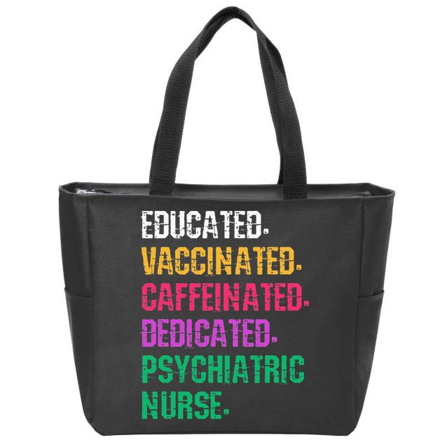 Retro Psych Nurse Psychiatric Nursing Mental Health Nurses Zip Tote Bag