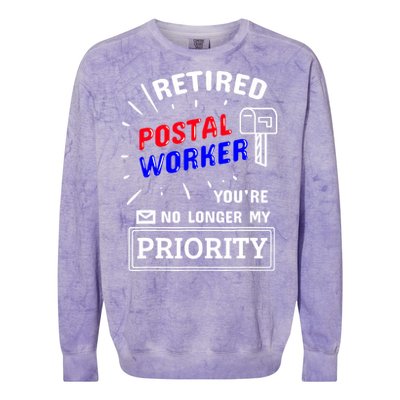 Retired Post Office Postal Worker Retirement Postman Colorblast Crewneck Sweatshirt