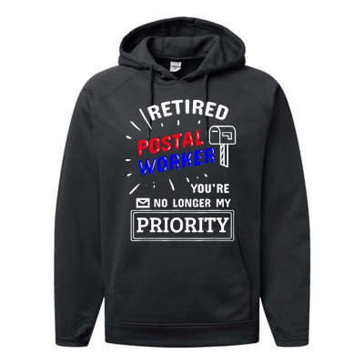 Retired Post Office Postal Worker Retirement Postman Performance Fleece Hoodie