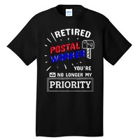 Retired Post Office Postal Worker Retirement Postman Tall T-Shirt