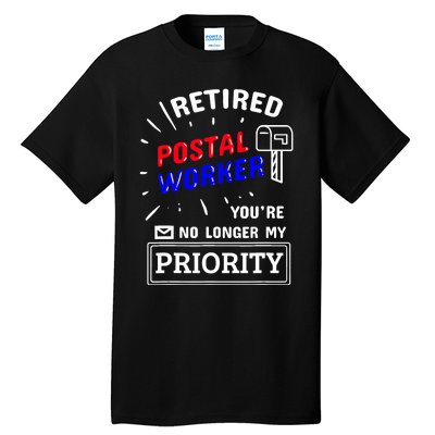 Retired Post Office Postal Worker Retirement Postman Tall T-Shirt