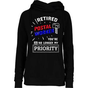 Retired Post Office Postal Worker Retirement Postman Womens Funnel Neck Pullover Hood