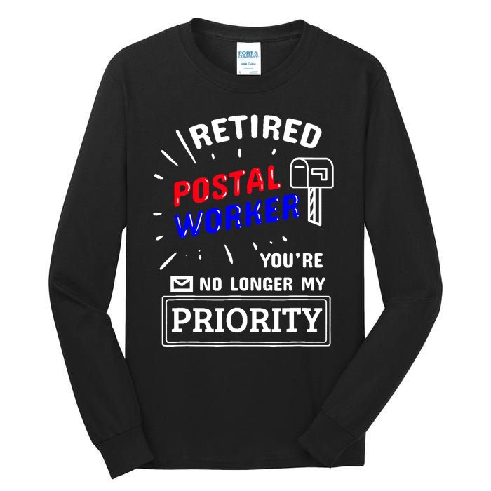 Retired Post Office Postal Worker Retirement Postman Tall Long Sleeve T-Shirt