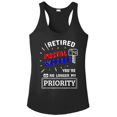 Retired Post Office Postal Worker Retirement Postman Ladies PosiCharge Competitor Racerback Tank