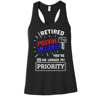 Retired Post Office Postal Worker Retirement Postman Women's Racerback Tank