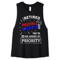 Retired Post Office Postal Worker Retirement Postman Women's Racerback Cropped Tank