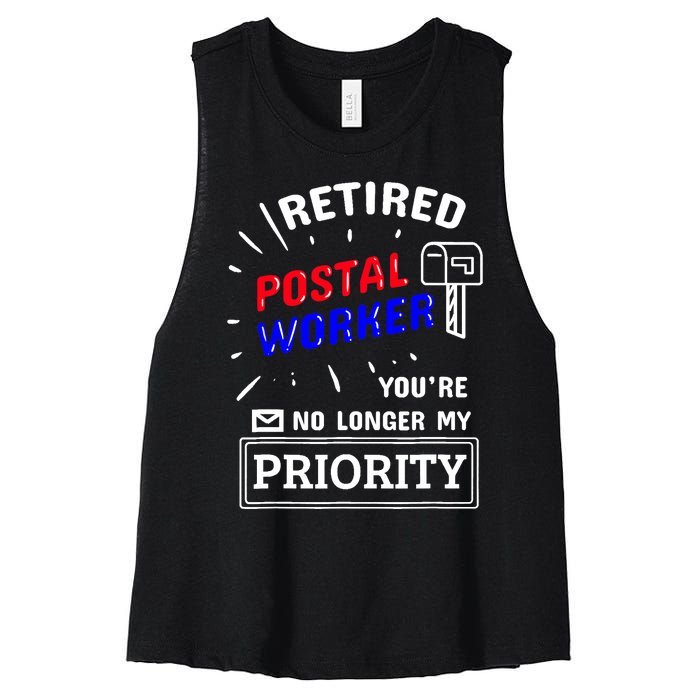 Retired Post Office Postal Worker Retirement Postman Women's Racerback Cropped Tank