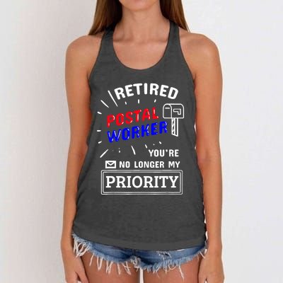 Retired Post Office Postal Worker Retirement Postman Women's Knotted Racerback Tank