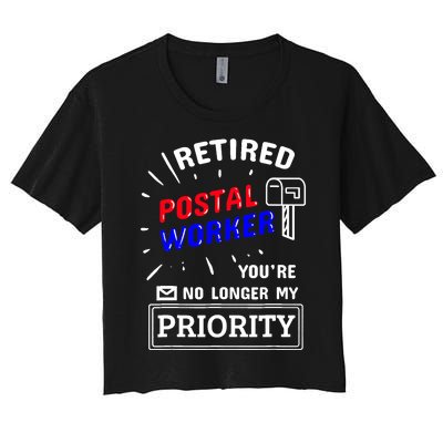 Retired Post Office Postal Worker Retirement Postman Women's Crop Top Tee