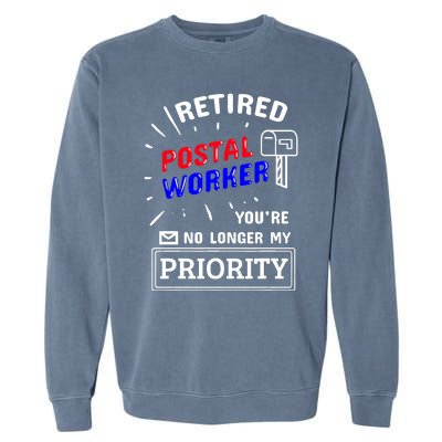 Retired Post Office Postal Worker Retirement Postman Garment-Dyed Sweatshirt