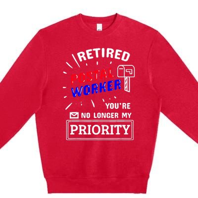 Retired Post Office Postal Worker Retirement Postman Premium Crewneck Sweatshirt