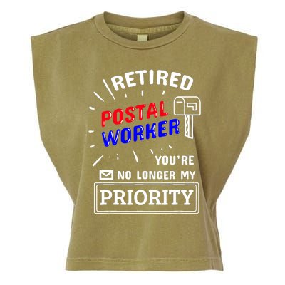 Retired Post Office Postal Worker Retirement Postman Garment-Dyed Women's Muscle Tee