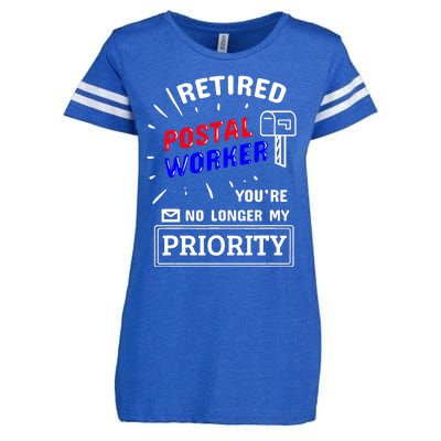 Retired Post Office Postal Worker Retirement Postman Enza Ladies Jersey Football T-Shirt