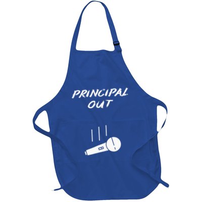 Retired Principal Out Retirement Mic Drop Full-Length Apron With Pockets