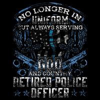 Retired Police Officer Vintage Flag Thin Blue Line Cooling Performance Crew T-Shirt
