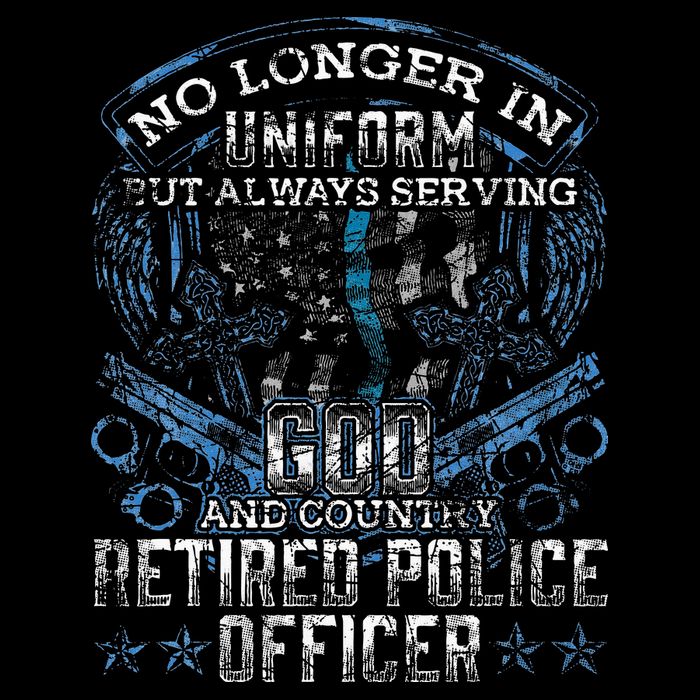 Retired Police Officer Vintage Flag Thin Blue Line Cooling Performance Crew T-Shirt