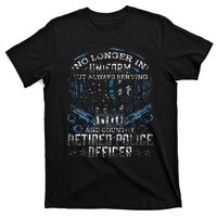 Retired Police Officer Vintage Flag Thin Blue Line T-Shirt