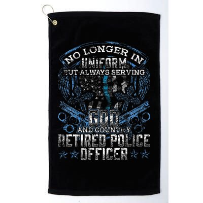 Retired Police Officer Vintage Flag Thin Blue Line Golf Towel