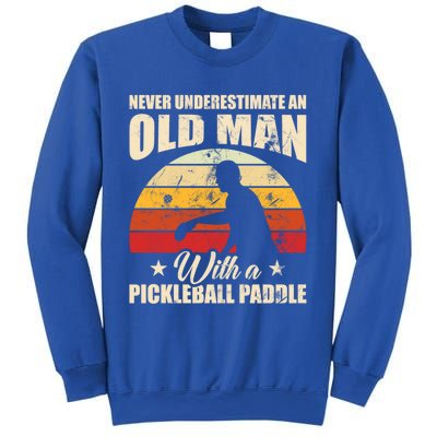 Retro Pickleball Old With A Pickleball Paddle Great Gift Sweatshirt