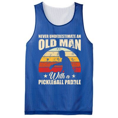 Retro Pickleball Old With A Pickleball Paddle Great Gift Mesh Reversible Basketball Jersey Tank