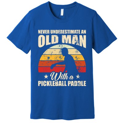 Retro Pickleball Old With A Pickleball Paddle Great Gift Premium T-Shirt