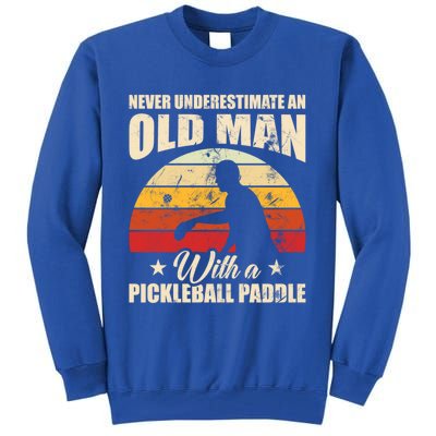 Retro Pickleball Old With A Pickleball Paddle Great Gift Tall Sweatshirt