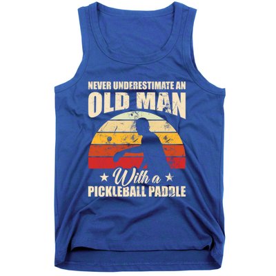 Retro Pickleball Old With A Pickleball Paddle Great Gift Tank Top