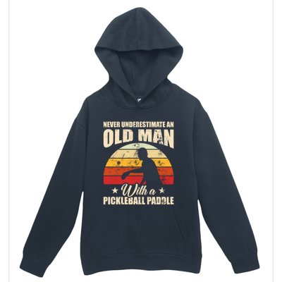 Retro Pickleball Old With A Pickleball Paddle Great Gift Urban Pullover Hoodie