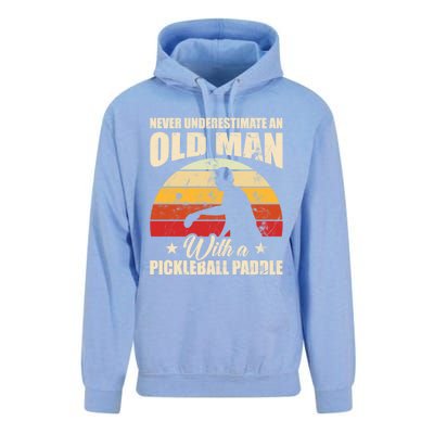 Retro Pickleball Old With A Pickleball Paddle Great Gift Unisex Surf Hoodie