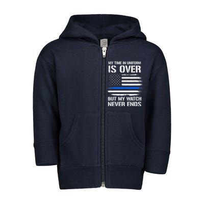 Retired Police Officer Gifts Toddler Zip Fleece Hoodie