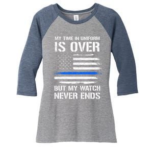 Retired Police Officer Gifts Women's Tri-Blend 3/4-Sleeve Raglan Shirt