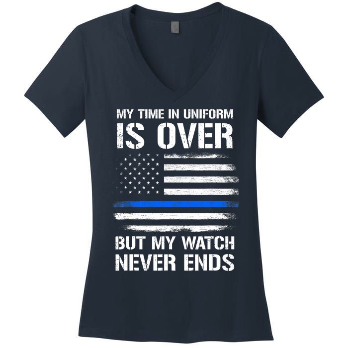 Retired Police Officer Gifts Women's V-Neck T-Shirt