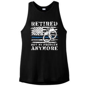 Retired Police Officer Retirement Funny Police Ladies PosiCharge Tri-Blend Wicking Tank