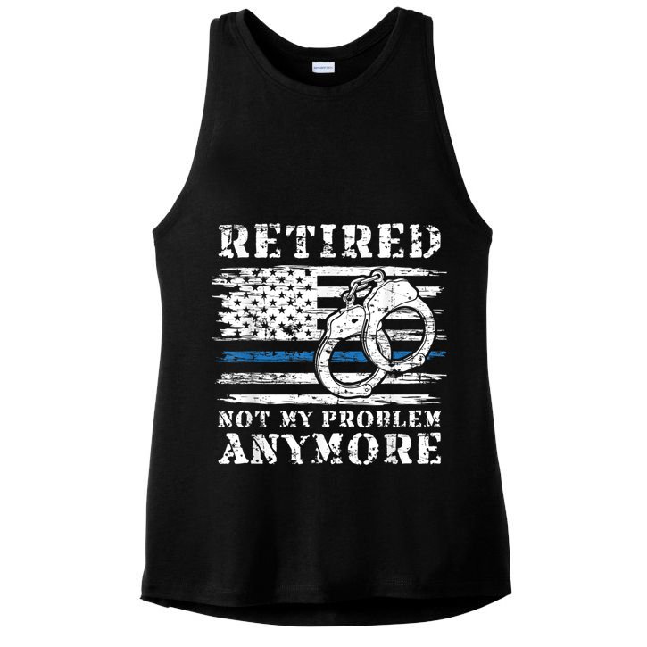 Retired Police Officer Retirement Funny Police Ladies PosiCharge Tri-Blend Wicking Tank